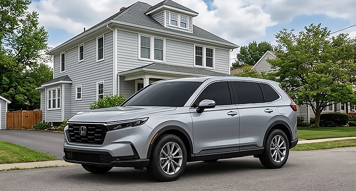 Silver Honda CR-V with professionally tinted windows